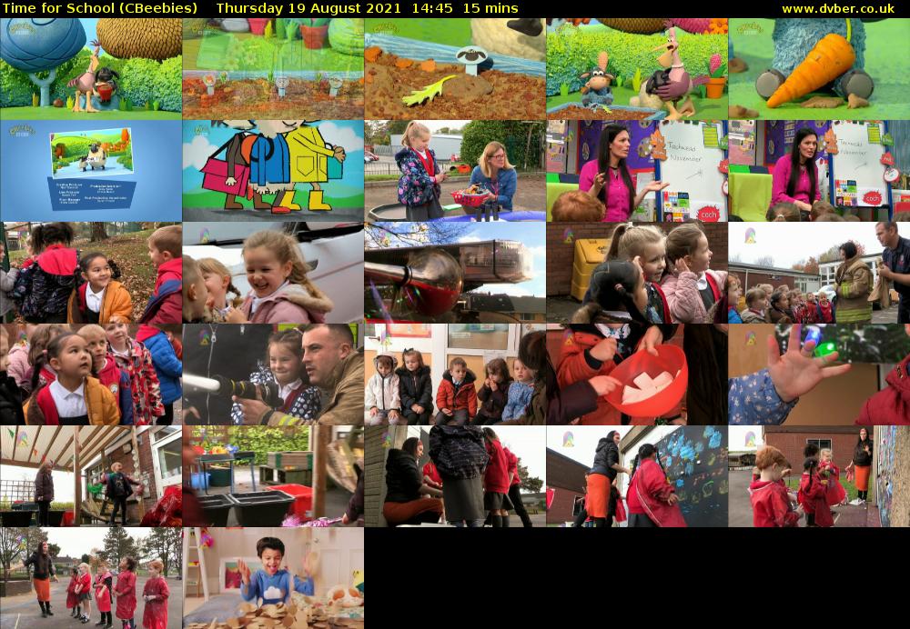 Time for School (CBeebies) Thursday 19 August 2021 14:45 - 15:00