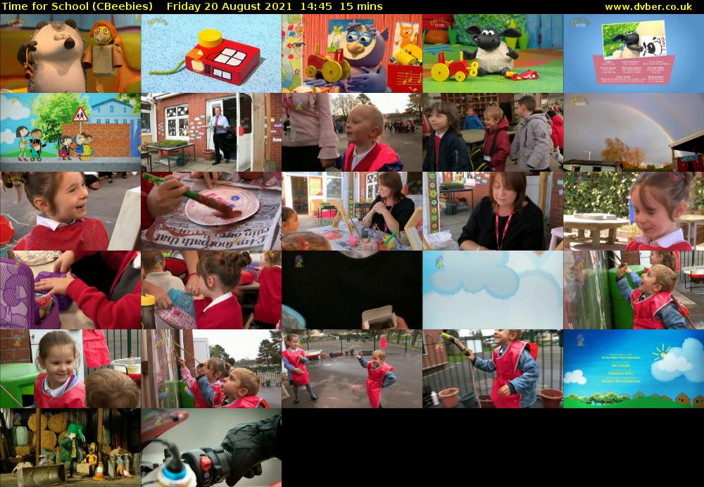 Time for School (CBeebies) Friday 20 August 2021 14:45 - 15:00