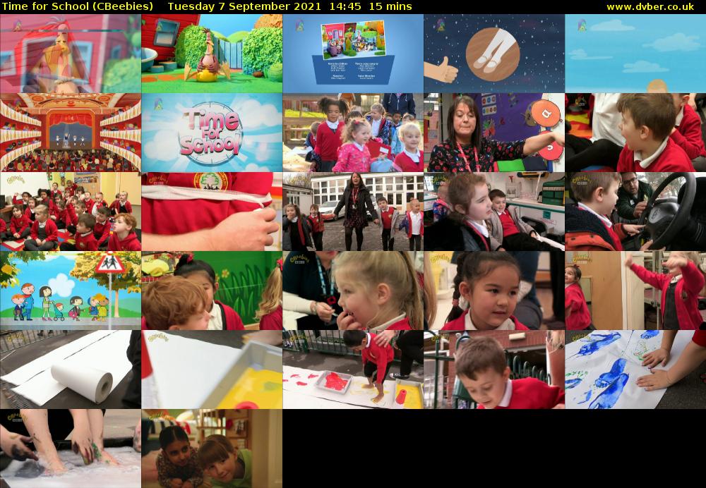 Time for School (CBeebies) Tuesday 7 September 2021 14:45 - 15:00