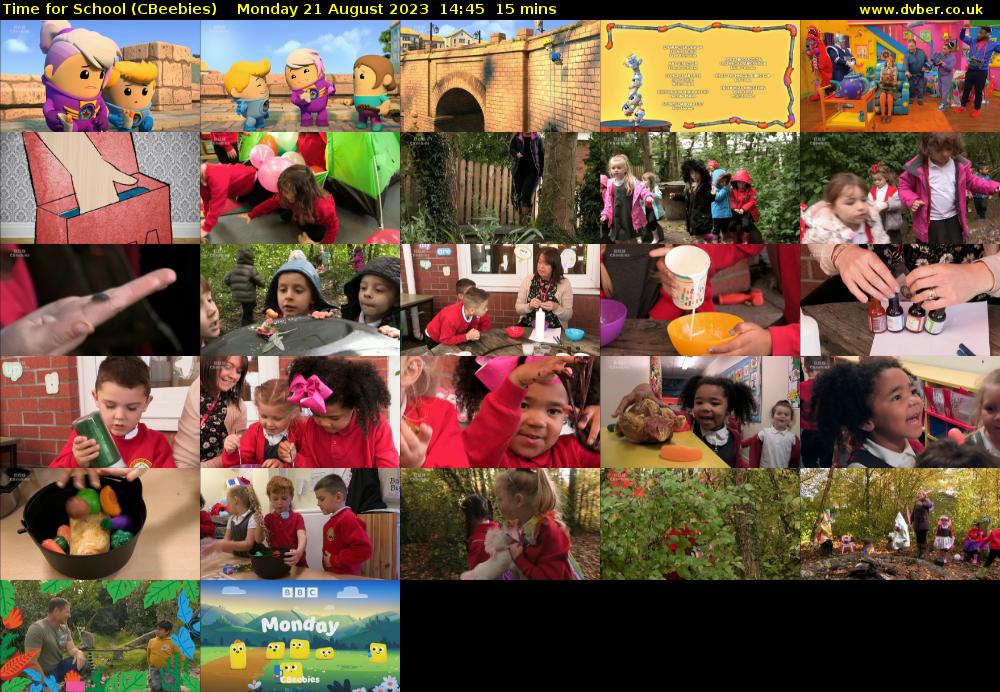 Time for School (CBeebies) Monday 21 August 2023 14:45 - 15:00