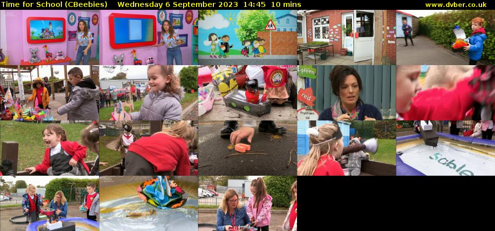 Time for School (CBeebies) Wednesday 6 September 2023 14:45 - 14:55
