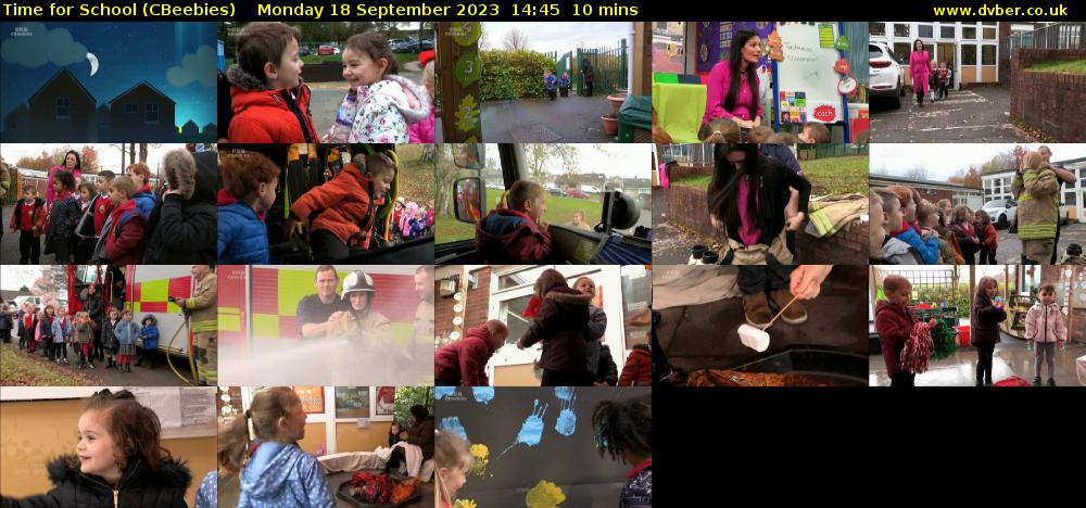 Time for School (CBeebies) Monday 18 September 2023 14:45 - 14:55