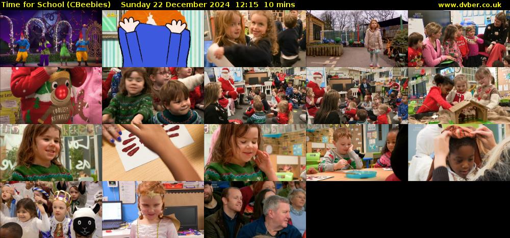 Time for School (CBeebies) Sunday 22 December 2024 12:15 - 12:25