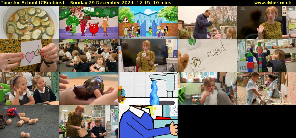 Time for School (CBeebies) Sunday 29 December 2024 12:15 - 12:25