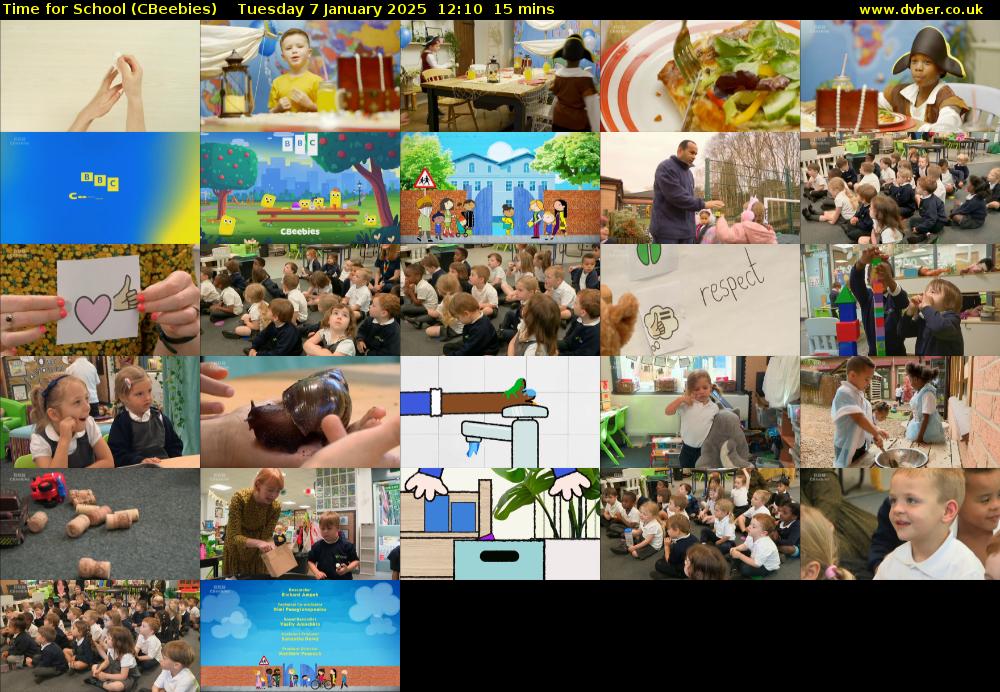 Time for School (CBeebies) Tuesday 7 January 2025 12:10 - 12:25