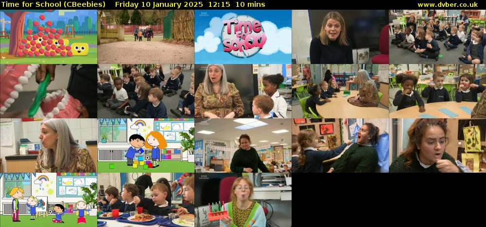 Time for School (CBeebies) Friday 10 January 2025 12:15 - 12:25