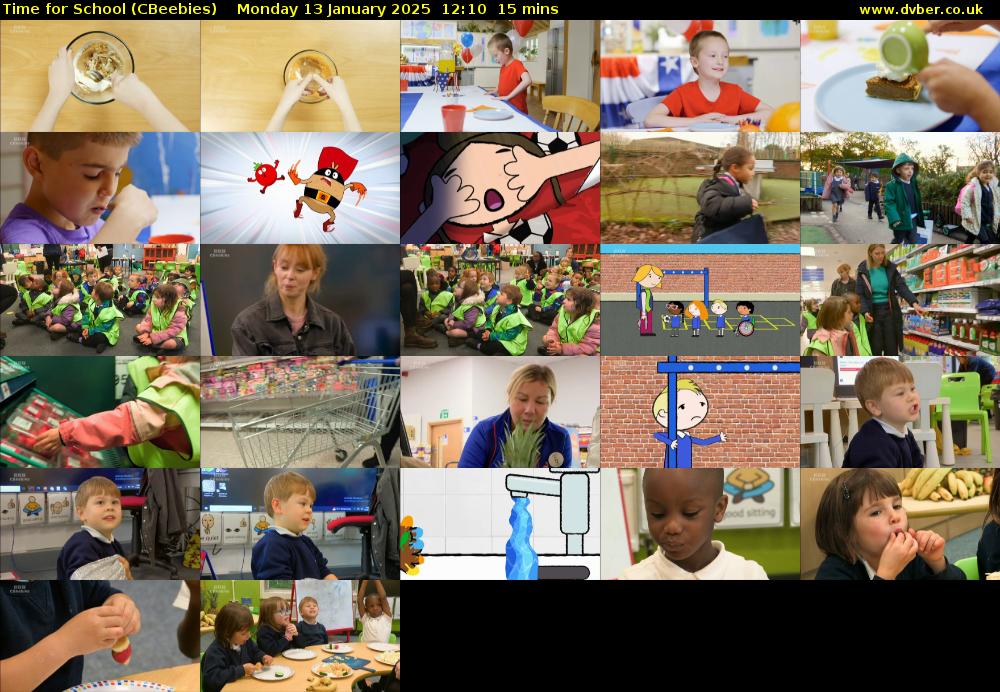 Time for School (CBeebies) Monday 13 January 2025 12:10 - 12:25