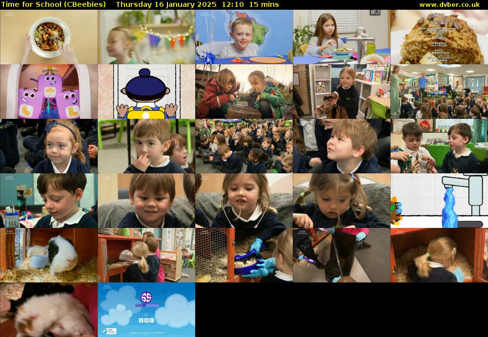Time for School (CBeebies) Thursday 16 January 2025 12:10 - 12:25