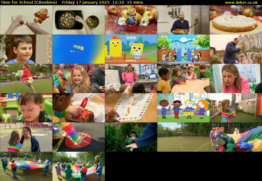 Time for School (CBeebies) Friday 17 January 2025 12:10 - 12:25