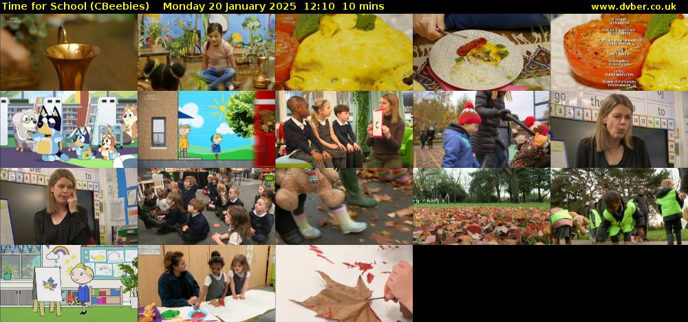 Time for School (CBeebies) Monday 20 January 2025 12:10 - 12:20