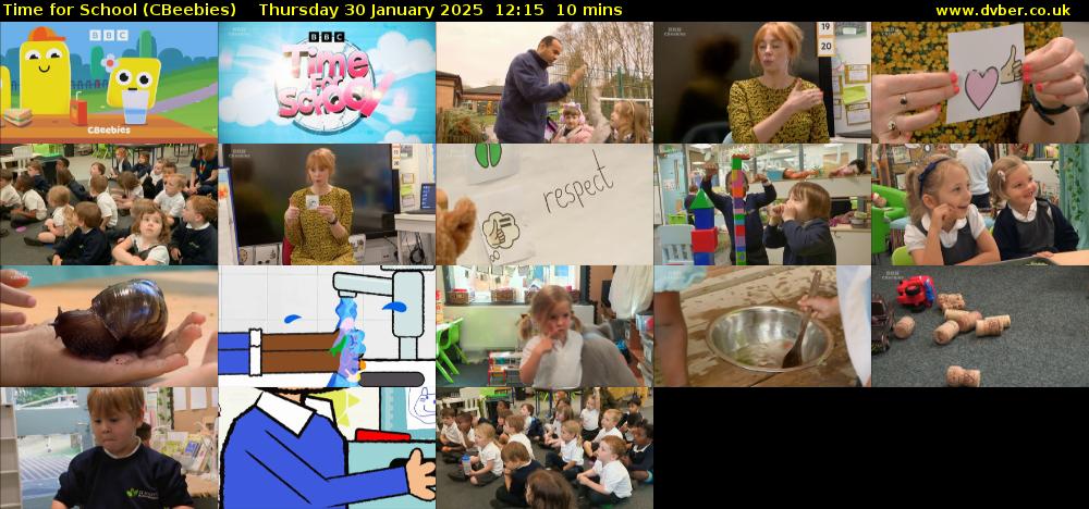 Time for School (CBeebies) Thursday 30 January 2025 12:15 - 12:25