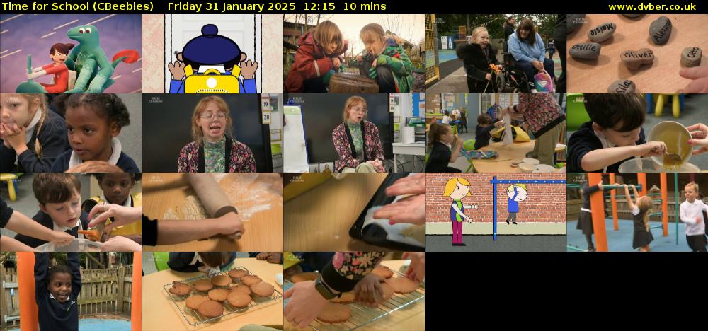 Time for School (CBeebies) Friday 31 January 2025 12:15 - 12:25