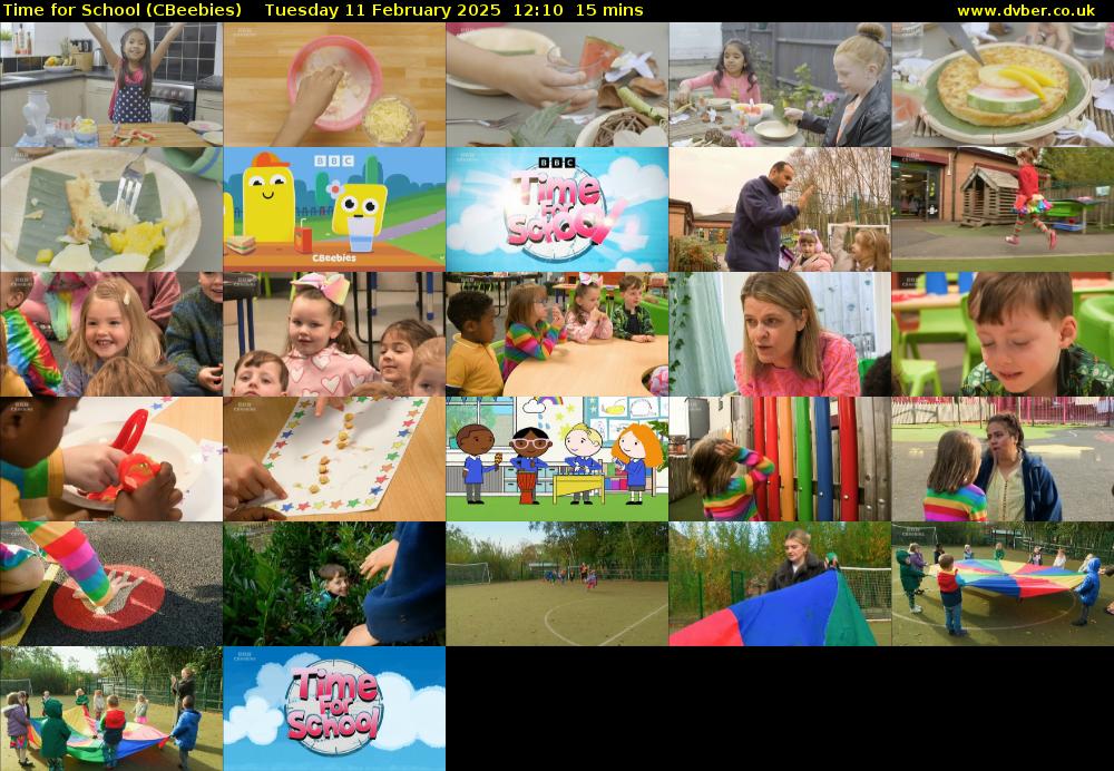Time for School (CBeebies) Tuesday 11 February 2025 12:10 - 12:25