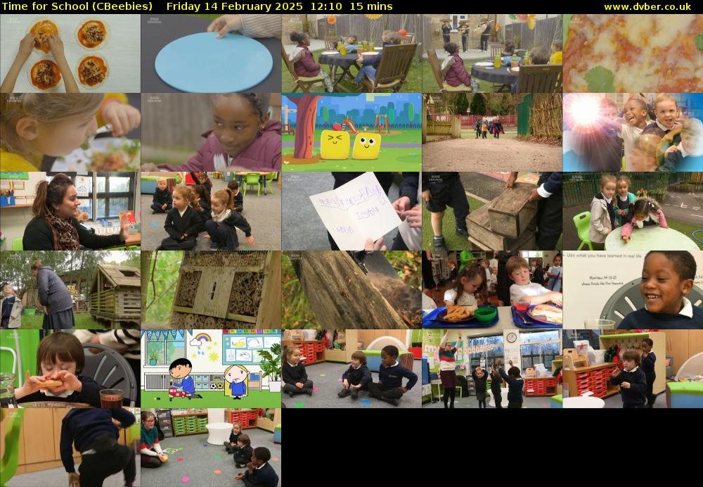 Time for School (CBeebies) Friday 14 February 2025 12:10 - 12:25