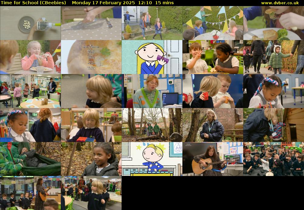 Time for School (CBeebies) Monday 17 February 2025 12:10 - 12:25