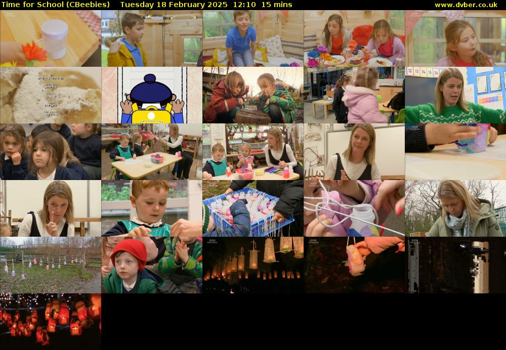 Time for School (CBeebies) Tuesday 18 February 2025 12:10 - 12:25