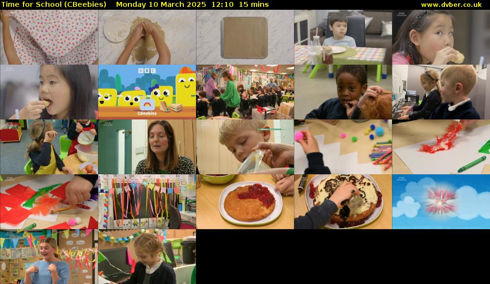 Time for School (CBeebies) Monday 10 March 2025 12:10 - 12:25