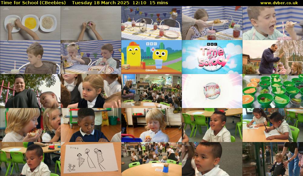 Time for School (CBeebies) Tuesday 18 March 2025 12:10 - 12:25