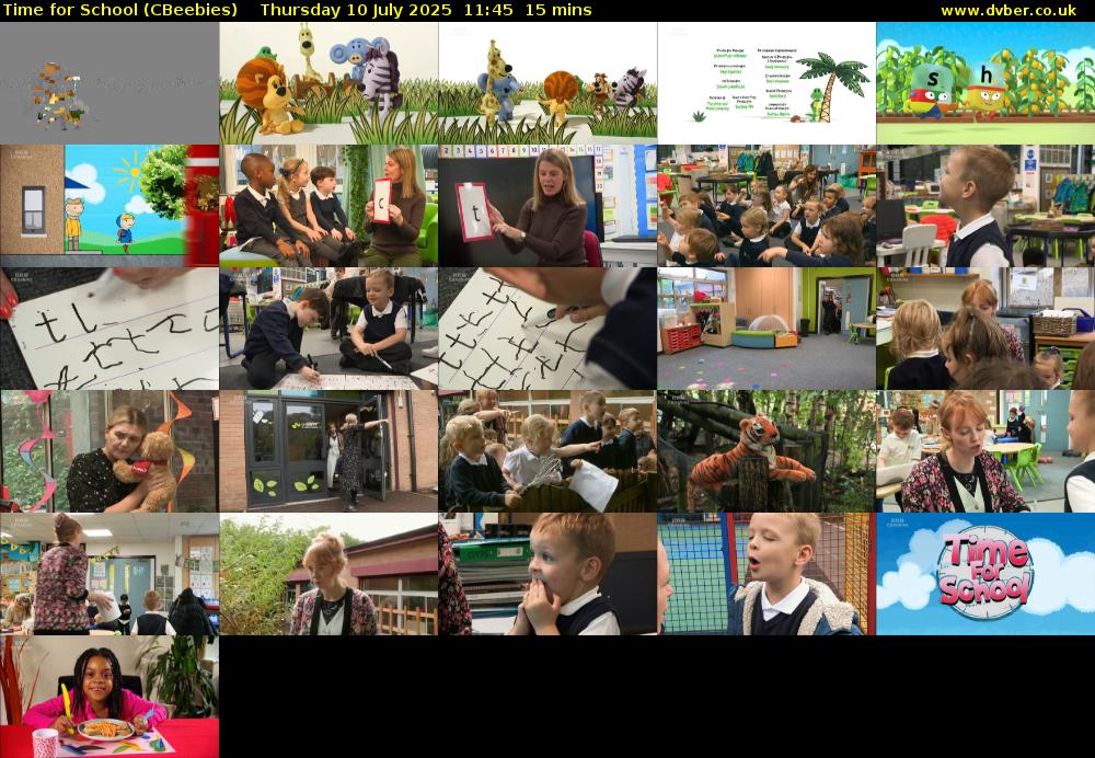 Time for School (CBeebies) Thursday 10 July 2025 11:45 - 12:00