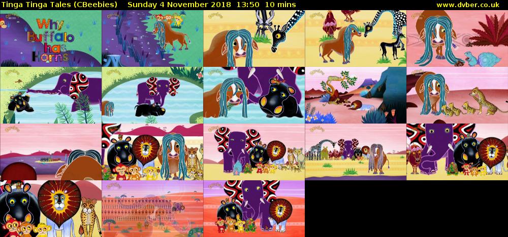 Tinga Tinga Tales (CBeebies) Sunday 4 November 2018 13:50 - 14:00