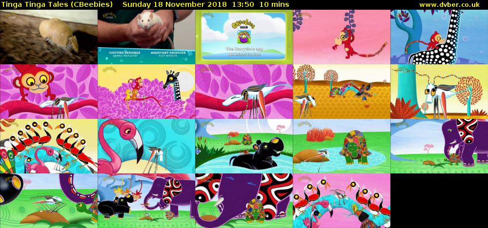 Tinga Tinga Tales (CBeebies) Sunday 18 November 2018 13:50 - 14:00