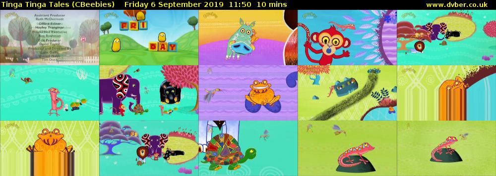Tinga Tinga Tales (CBeebies) Friday 6 September 2019 11:50 - 12:00