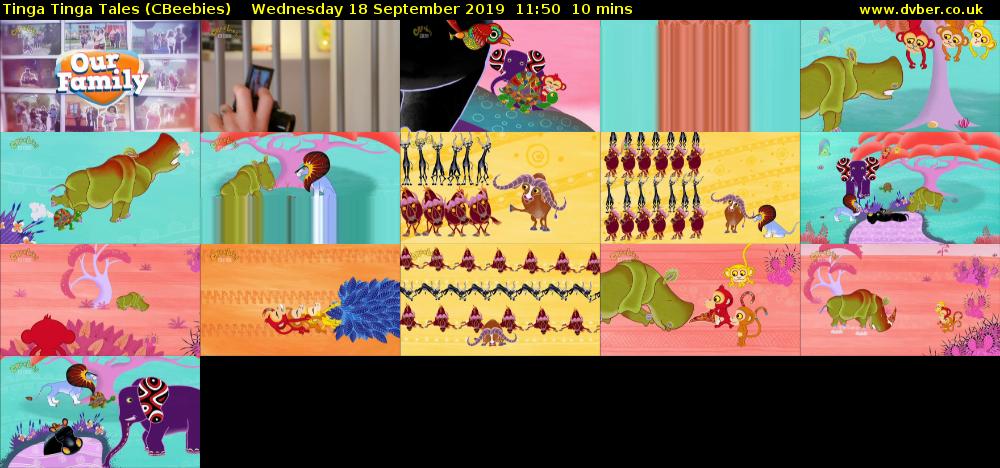 Tinga Tinga Tales (CBeebies) Wednesday 18 September 2019 11:50 - 12:00