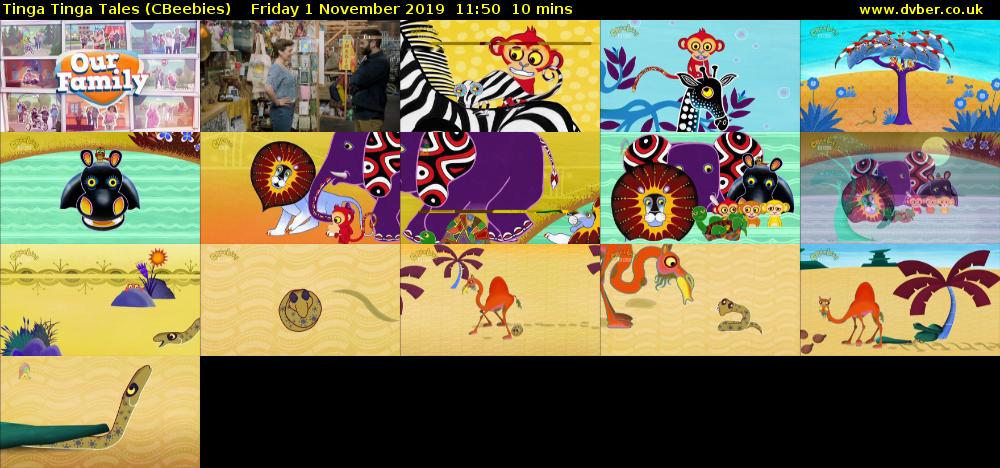 Tinga Tinga Tales (CBeebies) Friday 1 November 2019 11:50 - 12:00
