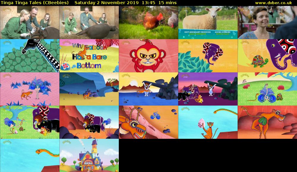 Tinga Tinga Tales (CBeebies) Saturday 2 November 2019 13:45 - 14:00