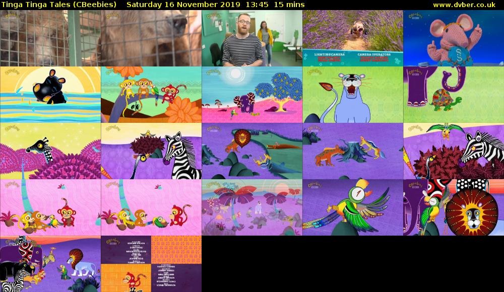 Tinga Tinga Tales (CBeebies) Saturday 16 November 2019 13:45 - 14:00
