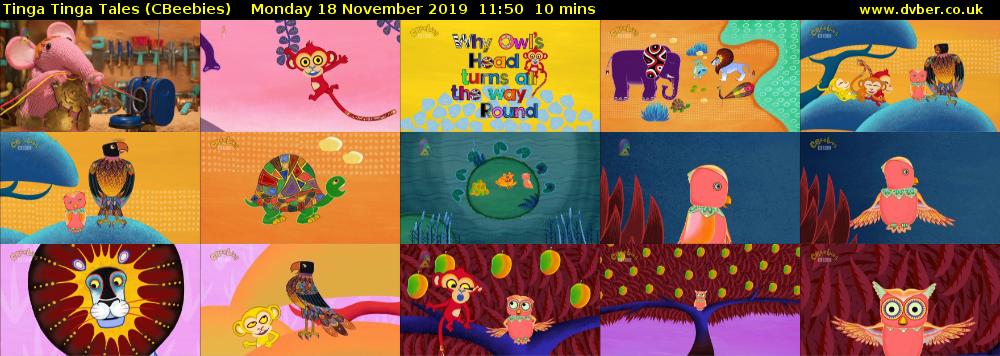 Tinga Tinga Tales (CBeebies) Monday 18 November 2019 11:50 - 12:00