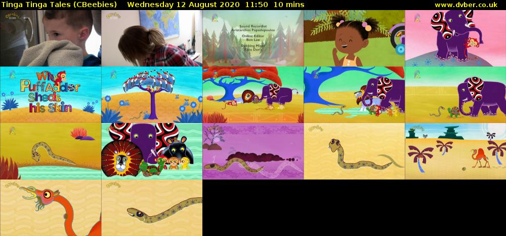 Tinga Tinga Tales (CBeebies) Wednesday 12 August 2020 11:50 - 12:00