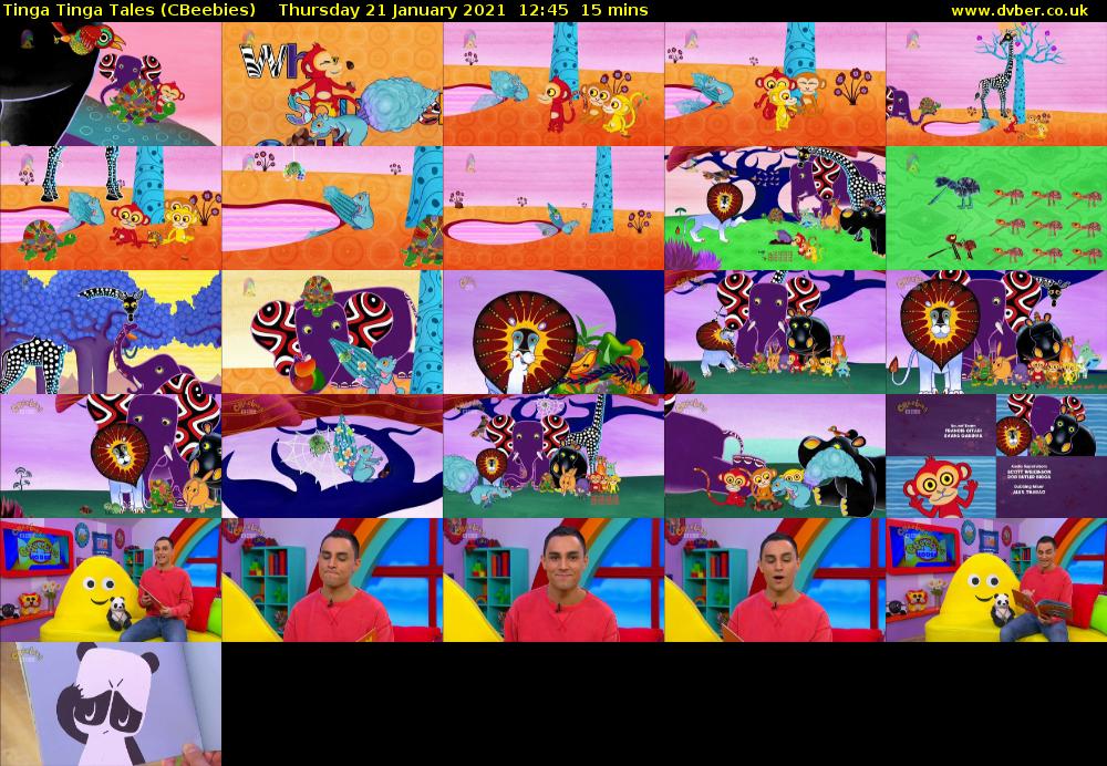 Tinga Tinga Tales (CBeebies) Thursday 21 January 2021 12:45 - 13:00