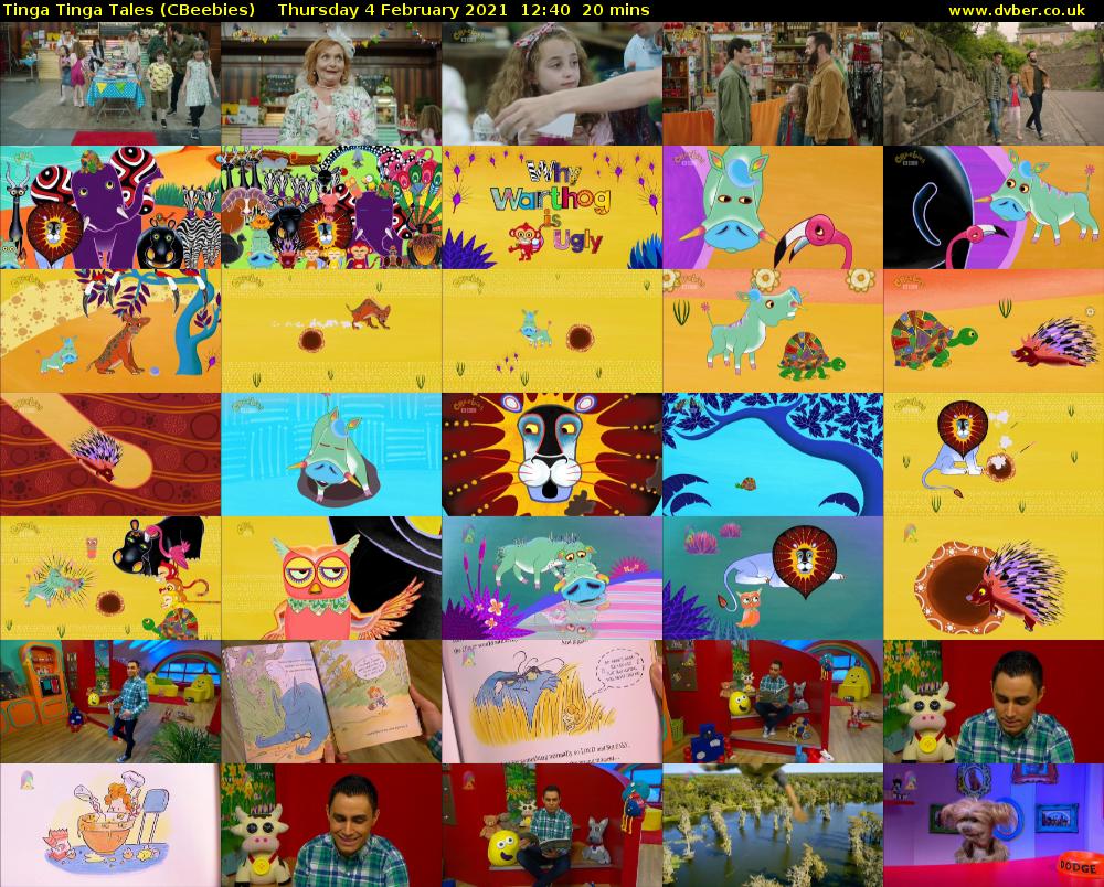 Tinga Tinga Tales (CBeebies) Thursday 4 February 2021 12:40 - 13:00