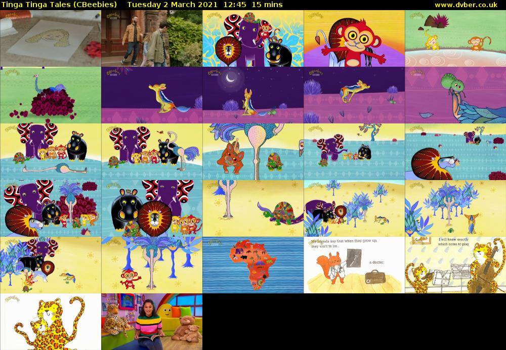 Tinga Tinga Tales (CBeebies) Tuesday 2 March 2021 12:45 - 13:00