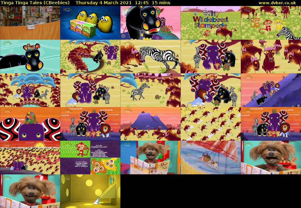 Tinga Tinga Tales (CBeebies) Thursday 4 March 2021 12:45 - 13:00