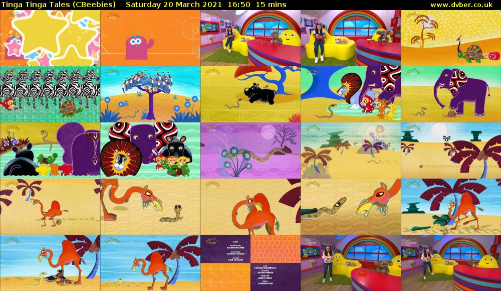 Tinga Tinga Tales (CBeebies) Saturday 20 March 2021 16:50 - 17:05