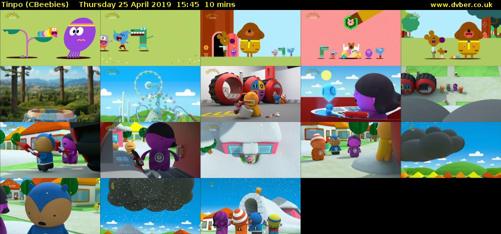 Tinpo (CBeebies) Thursday 25 April 2019 15:45 - 15:55