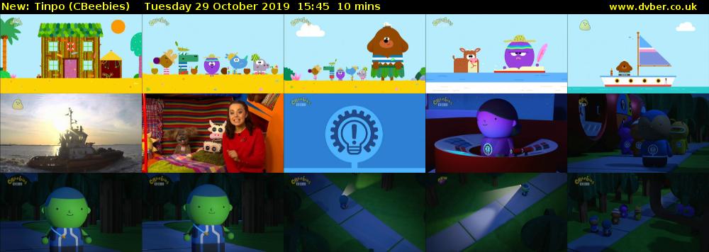 Tinpo (CBeebies) Tuesday 29 October 2019 15:45 - 15:55