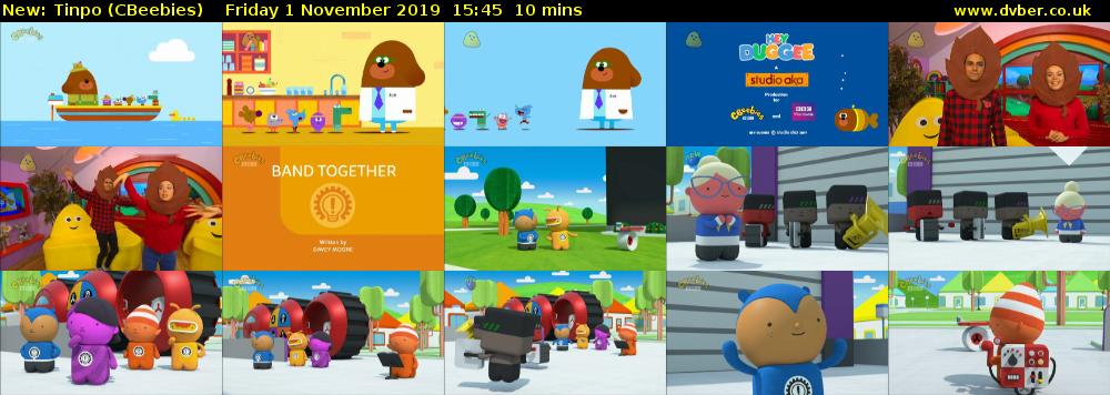 Tinpo (CBeebies) Friday 1 November 2019 15:45 - 15:55
