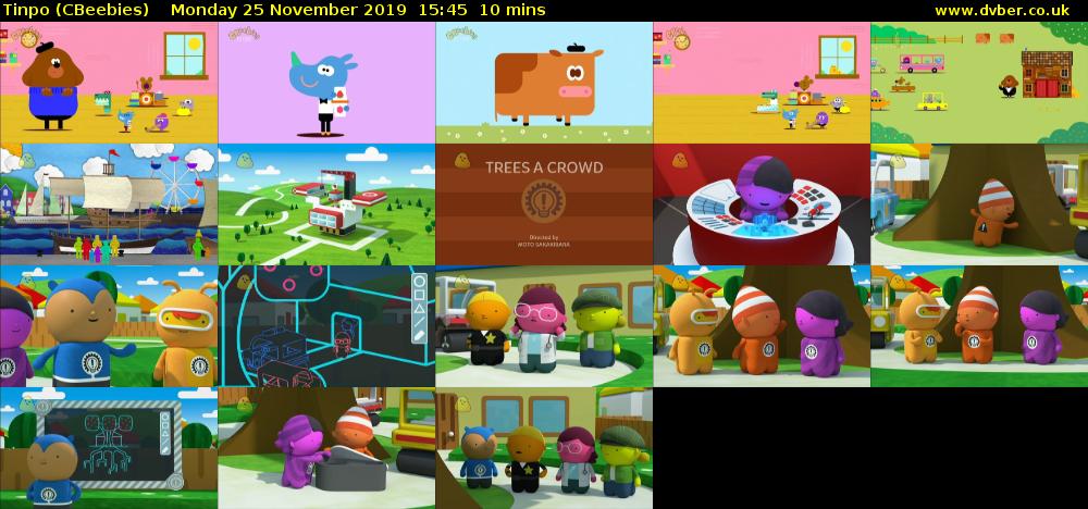 Tinpo (CBeebies) Monday 25 November 2019 15:45 - 15:55