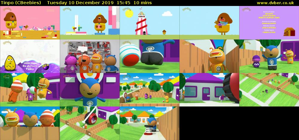 Tinpo (CBeebies) Tuesday 10 December 2019 15:45 - 15:55
