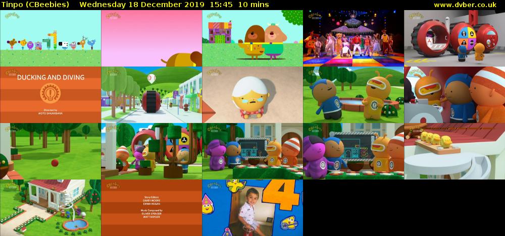 Tinpo (CBeebies) Wednesday 18 December 2019 15:45 - 15:55