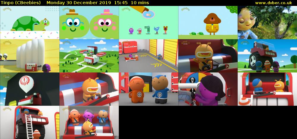 Tinpo (CBeebies) Monday 30 December 2019 15:45 - 15:55