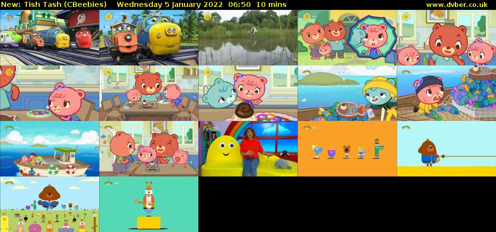 Tish Tash (CBeebies) Wednesday 5 January 2022 06:50 - 07:00