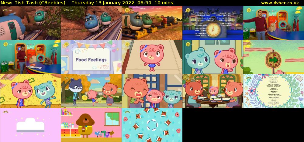 Tish Tash (CBeebies) Thursday 13 January 2022 06:50 - 07:00