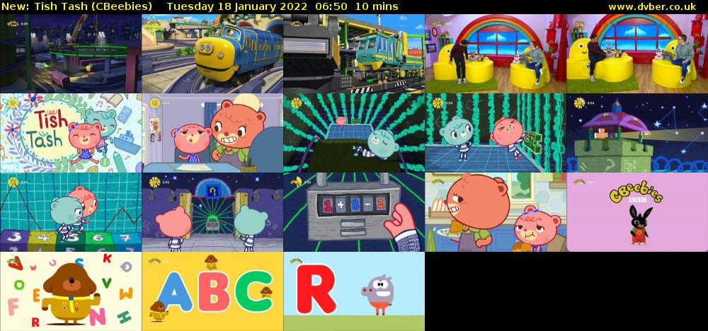 Tish Tash (CBeebies) Tuesday 18 January 2022 06:50 - 07:00