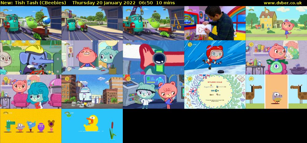 Tish Tash (CBeebies) Thursday 20 January 2022 06:50 - 07:00
