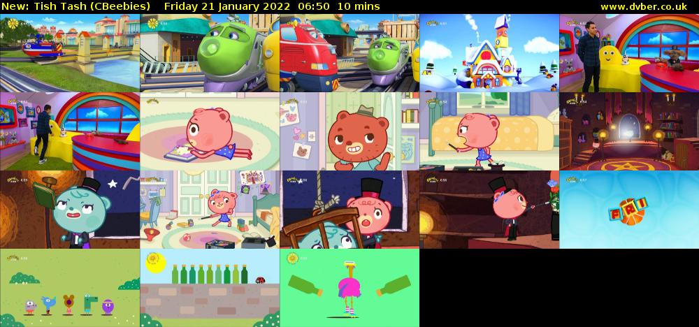 Tish Tash (CBeebies) Friday 21 January 2022 06:50 - 07:00