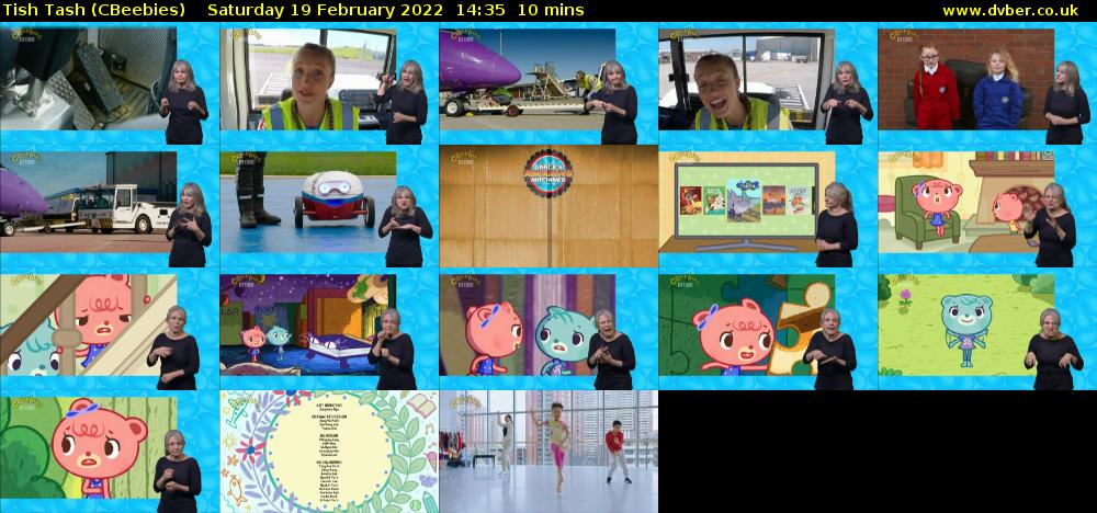 Tish Tash (CBeebies) Saturday 19 February 2022 14:35 - 14:45